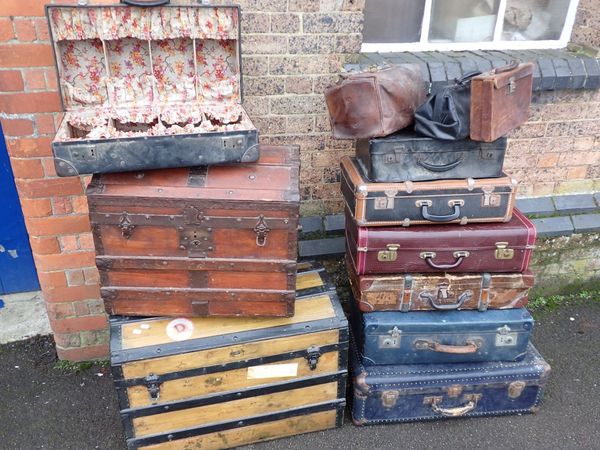 TWO 19th CENTURY DOME TOP TRUNKS