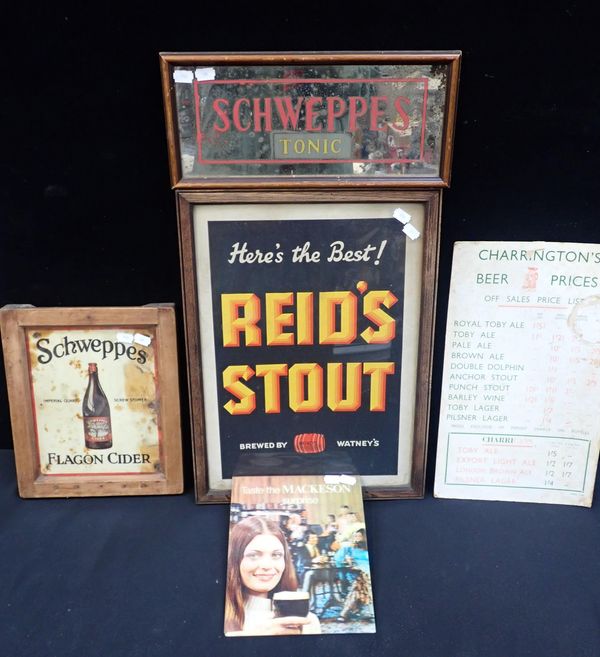 A FRAMED REID'S STOUT ADVERTISING PLACARD