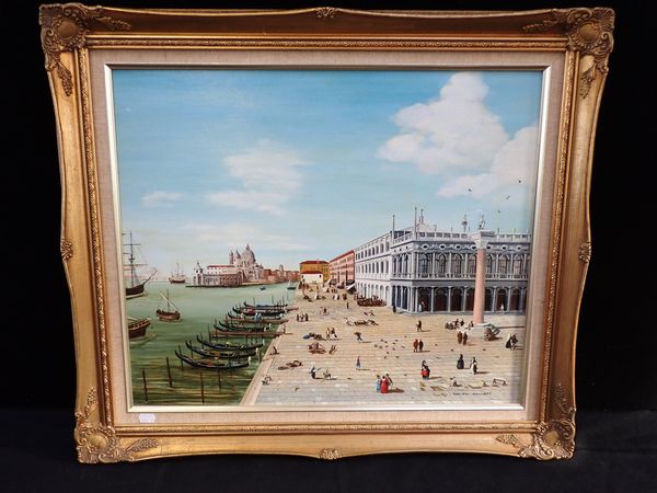 RALPH JELLETT: A NAIVELY PAINTED VENETIAN VIEW AFTER CANALETTO