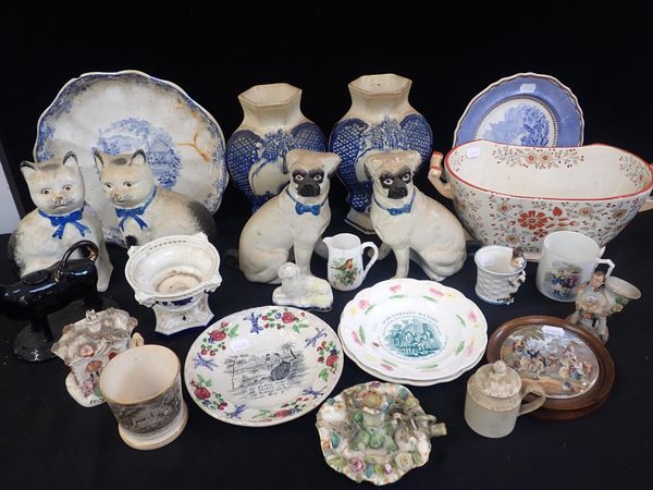 A QUANTITY OF 19th CENTURY AND LATER CERAMICS