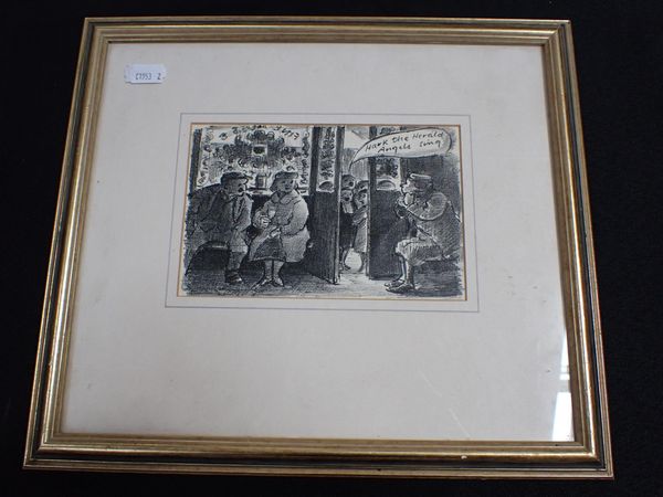EDWARD ARDIZZONE 1900-1979: A CHRISTMAS CARD; 'HARK THE HERALD ANGELS SING'