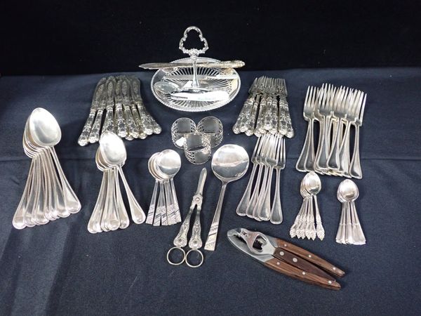 A QUANTITY OF SILVER-PLATED CUTLERY