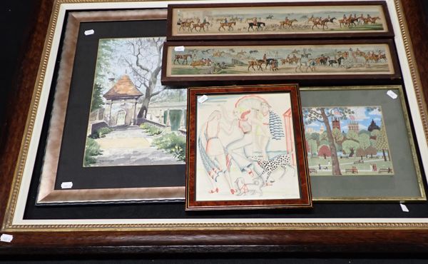 A 1930s WATERCOLOUR OF BATHERS