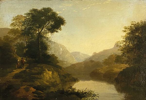 SCHOOL OF WILLIAM SHAYER  (1787-1879) EXPANSIVE LAKELAND LANDSCAPES  WITH FIGURES