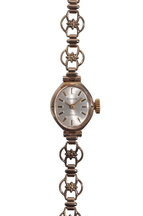 EVERITE: A 9CT LADY'S  GOLD BRACELET WATCH