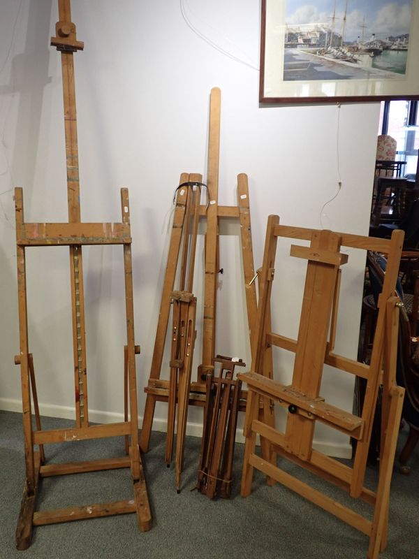 THREE ARTIST'S STUDIO EASELS