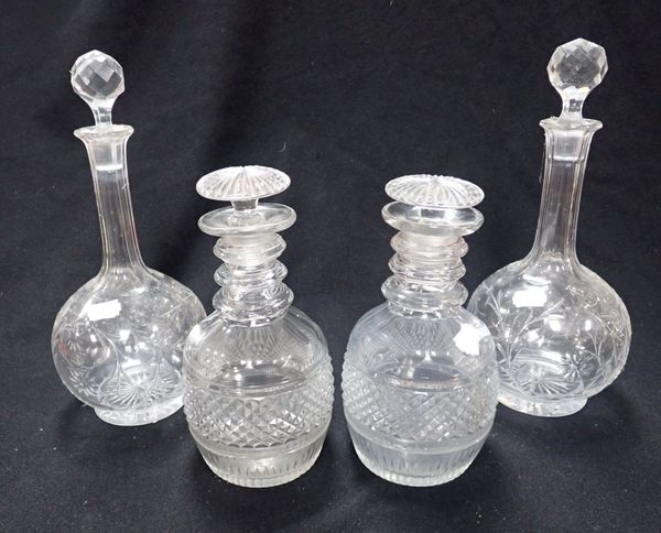 A PAIR OF EARLY 19th CENTURY DECANTERS