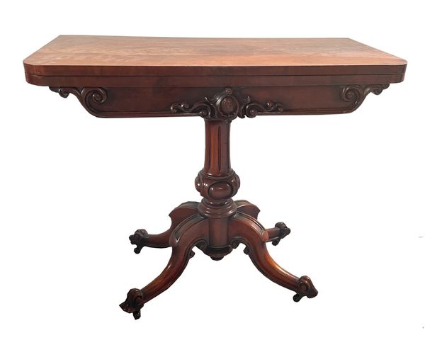 A WILLIAM IV MAHOGANY CARD TABLE