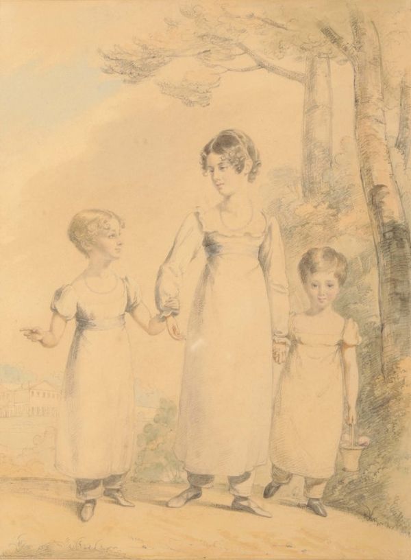 HENRY EDRIDGE (1768-1821)  A study of three children