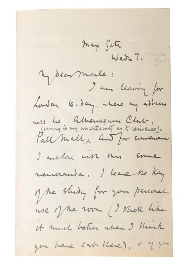 THOMAS HARDY (1840-1928): A SIGNED LETTER ADDRESSED TO 'MY DEAR MOULE'