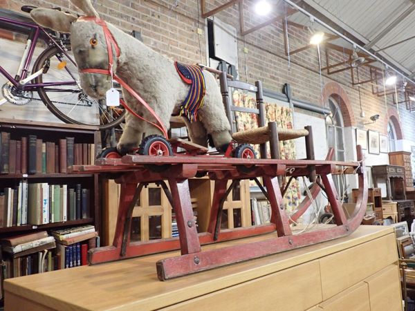 A RED PAINTED VINTAGE SLEDGE