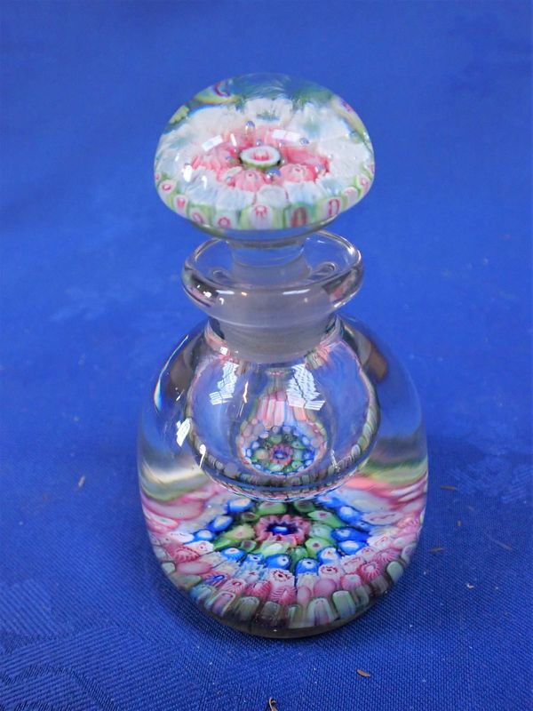 A MILLEFIORE GLASS BOTTLE