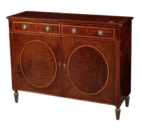 AN EDWARDIAN MAHOGANY SIDE CABINET