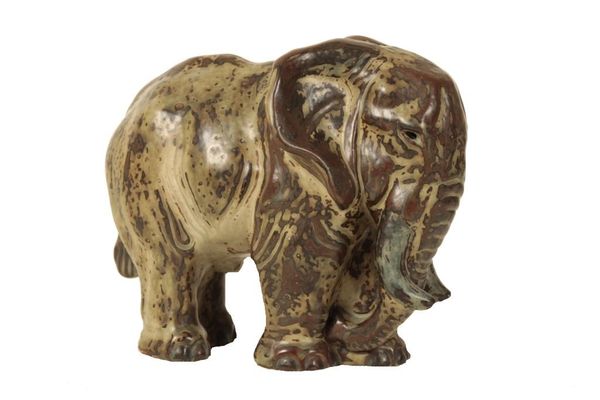 * KNUD KYHN (1880-1969) FOR ROYAL COPENHAGEN: A STONEWARE ELEPHANT