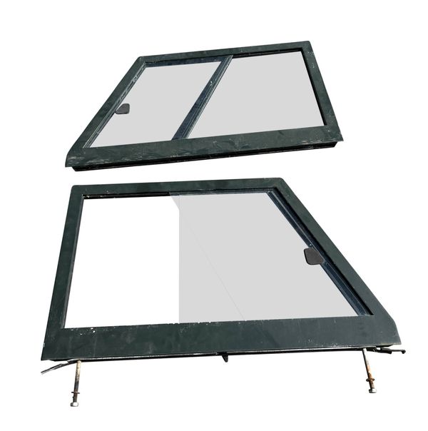 A PAIR OF LAND ROVER DEFENDER MILITARY DOOR TOPS