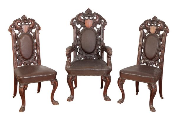 A SET OF EIGHT VICTORIAN DINING CHAIRS