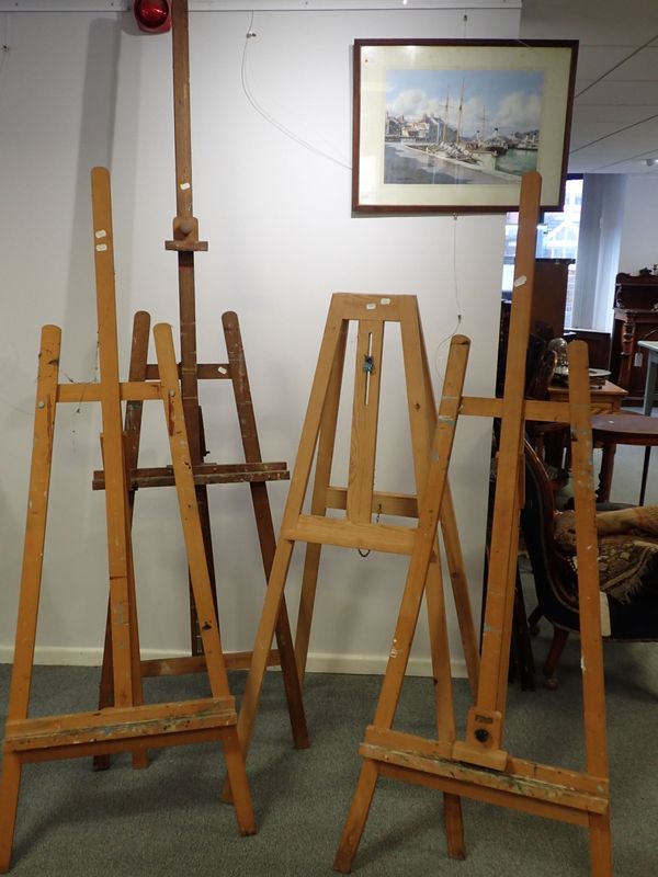 THREE ARTIST'S STUDIO EASELS