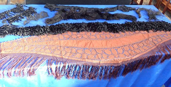 A VICTORIAN CHENILLE WORK  SCARF