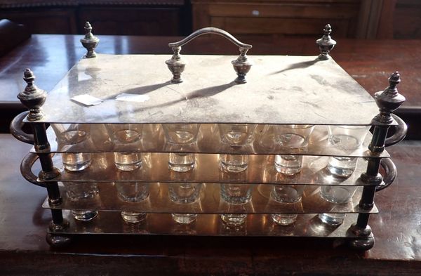 A VICTORIAN SILVER-PLATED COMMUNION SET