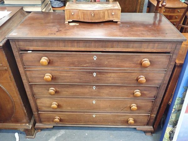 A LATE GEORGE III SECRETAIRE CHEST