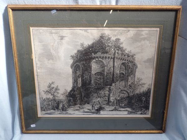 PIRANESI: 'VEDUTA DEL TEMPIO DELLA TOSSE....' , ETCHING