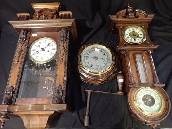 A VICTORIAN MAHOGANY WALL CLOCK