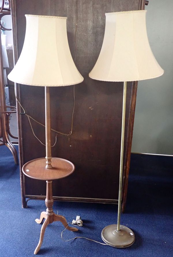 A BRASS STANDARD LAMP