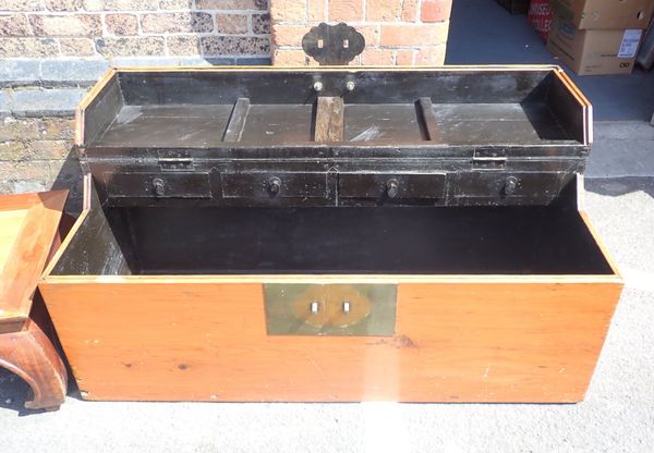 A LARGE ASIAN CAMPHOR WOOD CHEST