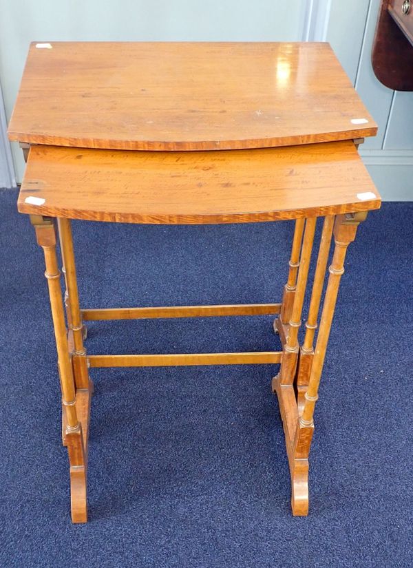 A SATINWOOD PART NEST OF TABLES