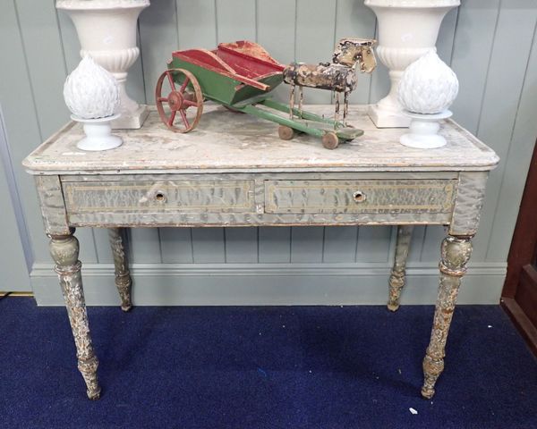 A VICTORIAN PAINTED AND DECORATED TABLE