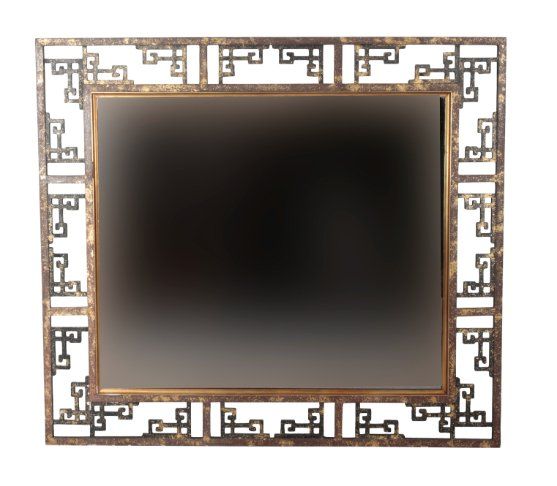 A LARGE CONTEMPORARY PARCEL GILT WALL MIRROR, IN THE CHINESE TASTE