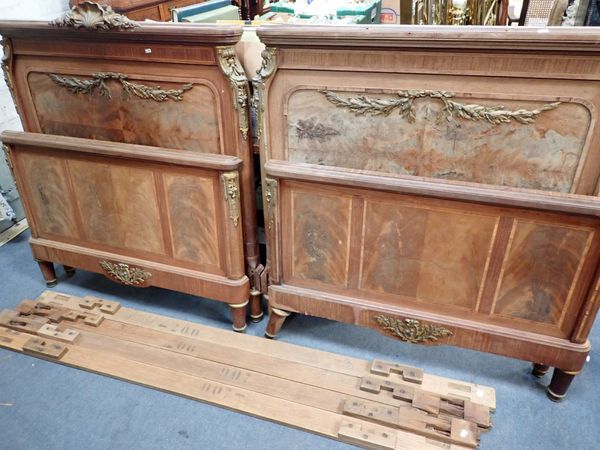 A PAIR OF FRENCH SINGLE BEDS