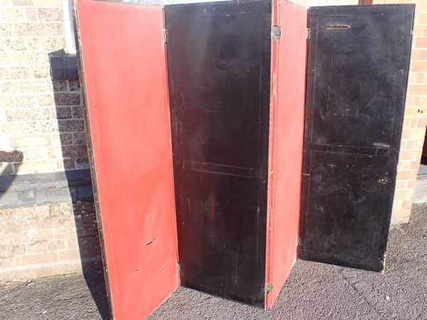 A 19TH CENTURY FOUR-PANEL FOLDING SCREEN