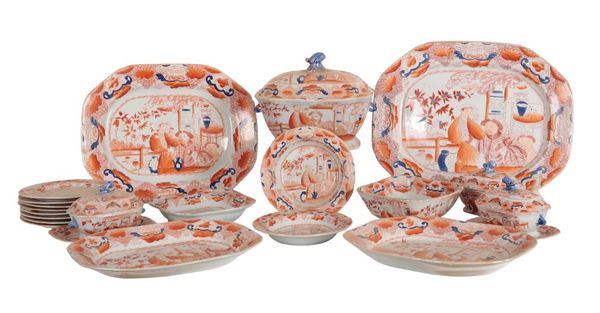 A MASONS IRONSTONE 'RED MANDARIN PATTERN' PART DINNER SERVICE