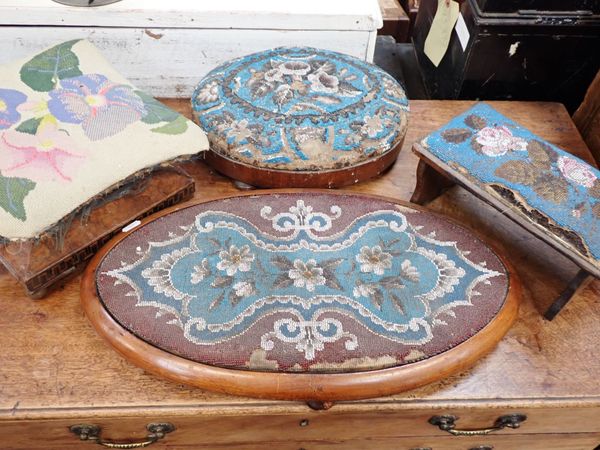 TWO VICTORIAN BEADED STOOLS