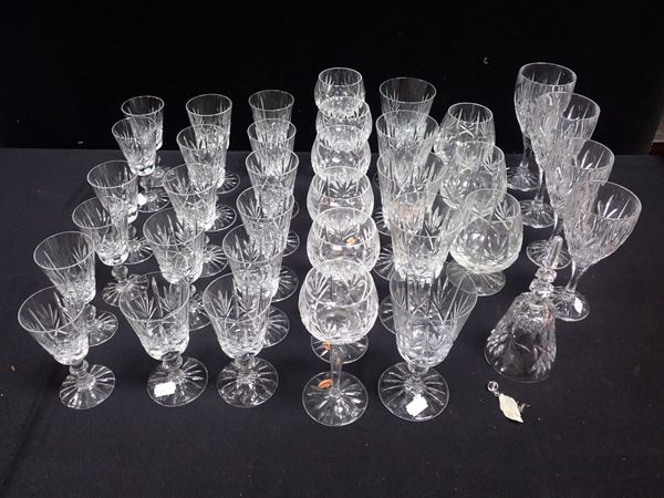 A COLLECTION OF CUT GLASS DRINKING GLASSES