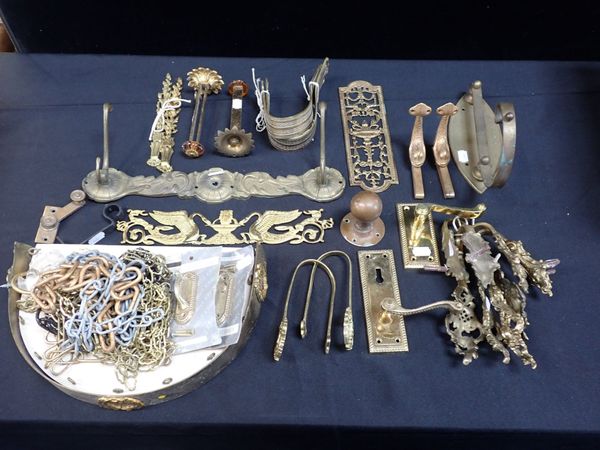 A COLLECTION OF DOMESTIC AND ARCHITECTURAL BRASS WARE