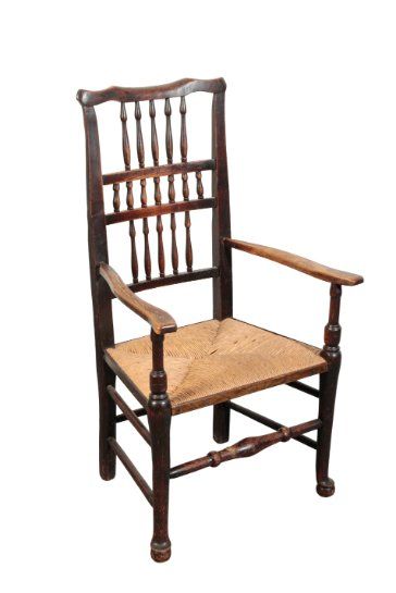 A SPINDLE BACK ARMCHAIR  OF LANCASHIRE TYPE