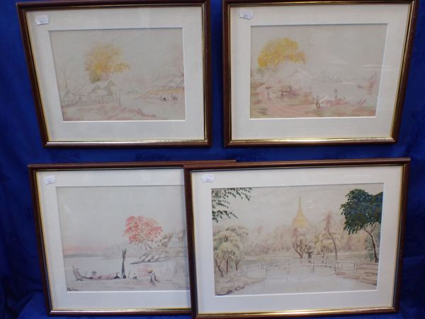 UNKNOWN BURMESE ARTIST, MID 20TH CENTURY: FOUR SCENES