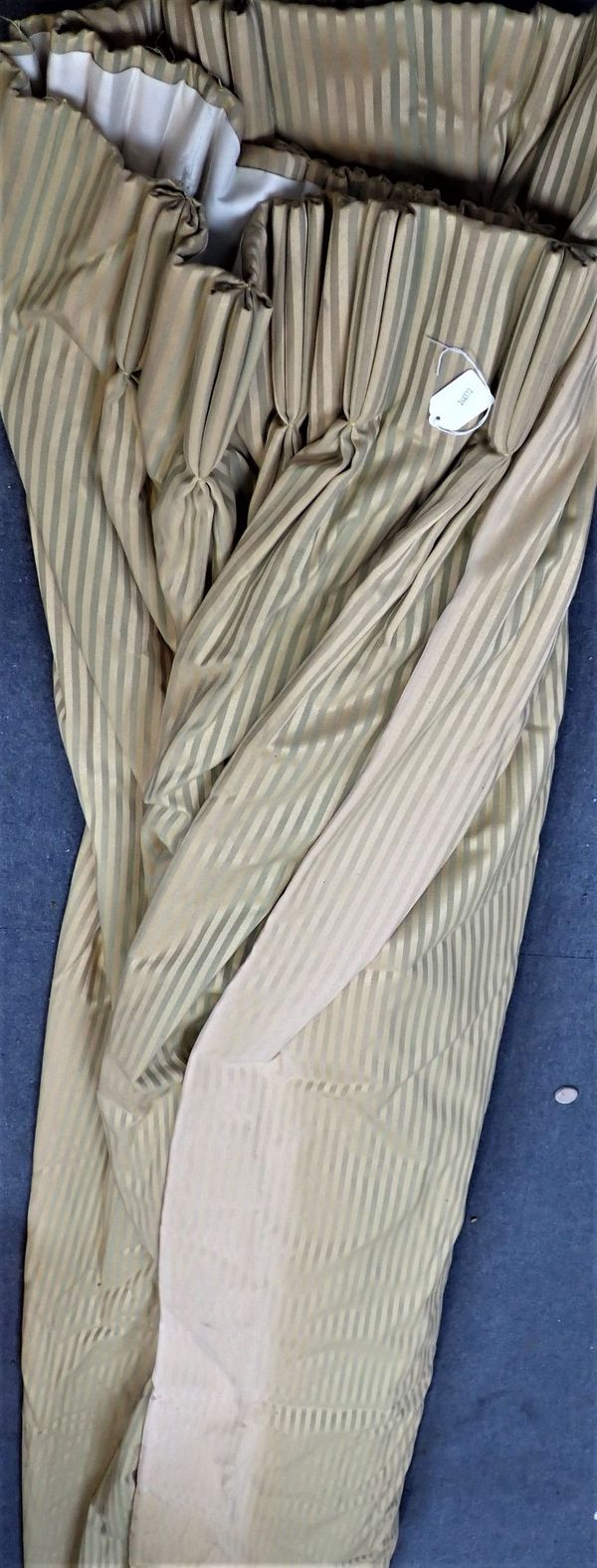 A COTTON SATEEN STRIPED LARGE CURTAIN