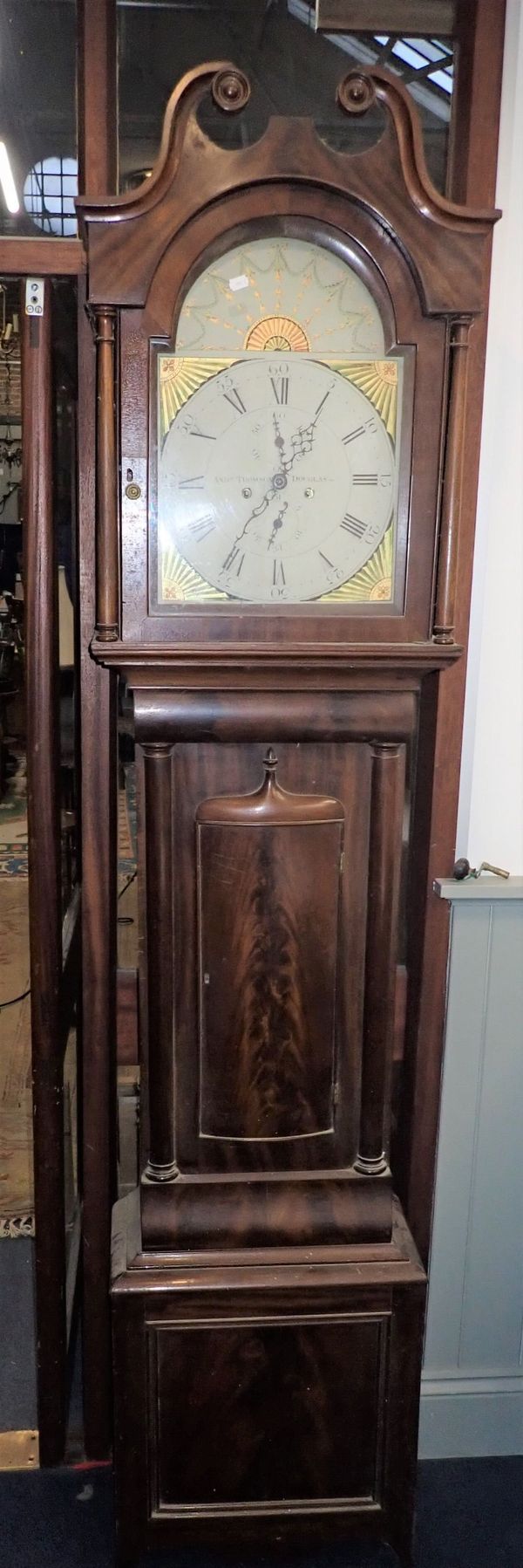 AN EIGHT-DAY LONGCASE CLOCK, BY ANDREW THOMSON, DOUGLAS