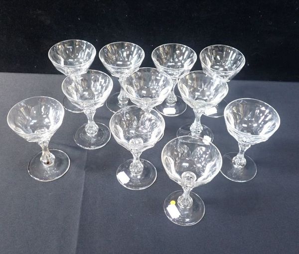 ELEVEN EDWARDIAN PANEL CUT CHAMPAGNE COUPES