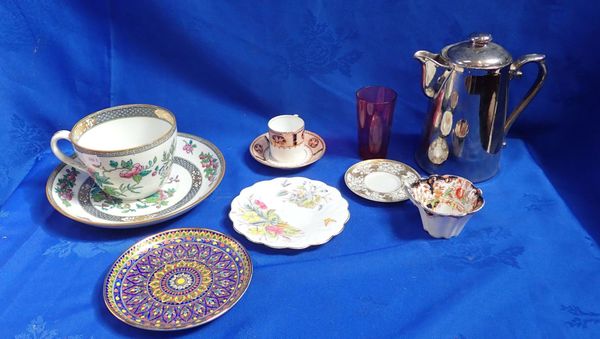 A LARGE MINTON INDIAN TREE CUP AND SAUCER