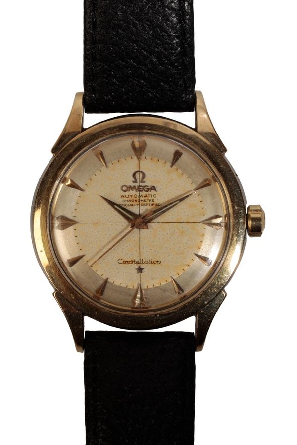 OMEGA CONSTELLATION: A GOLD PLATED AND STAINLESS STEEL GENTLEMAN'S WRISTWATCH,