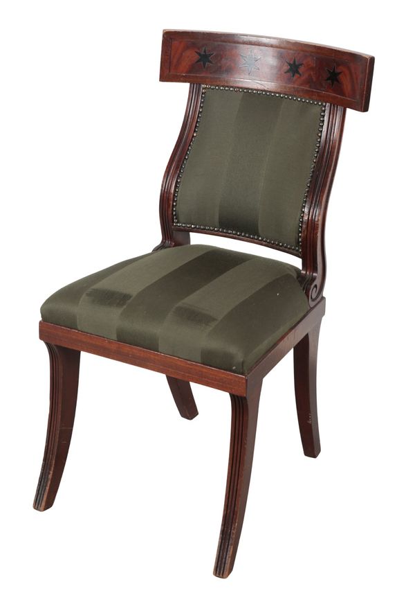 AN EMPIRE STYLE MAHOGANY SIDE CHAIR