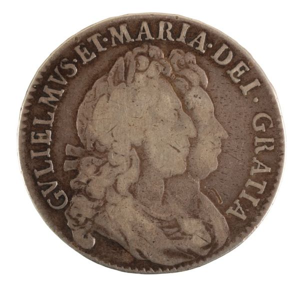 A WILLIAM & MARY 1693 HALF CROWN