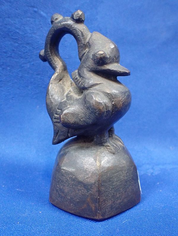 A CAST BRONZE BURMESE DUCK OPIUM WEIGHT