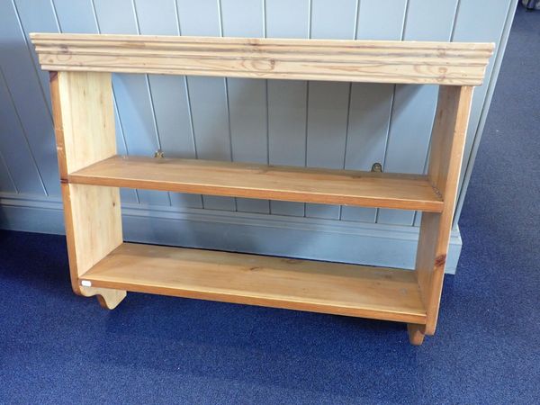 A  SET OF PINE HANGING SHELVES