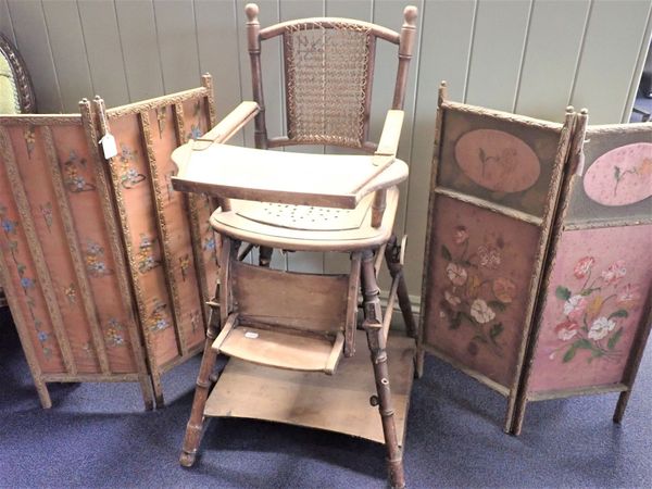 A VICTORIAN CHILD'S METAMORPHIC HIGH CHAIR