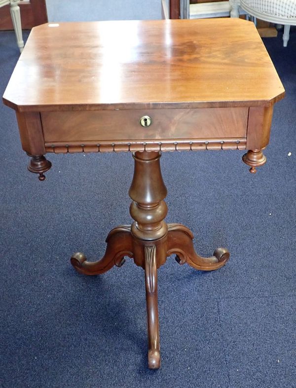 A VICTORIAN MAHOGANY WORK TABLE